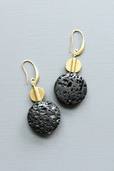 Black lava earrings