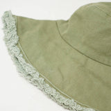 Sage Keanu Heavy Cotton Twill Raw Edge Bucket Hat