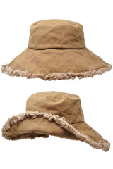 Carmel Keanu Heavy Cotton Twill Raw Edge Bucket Hat