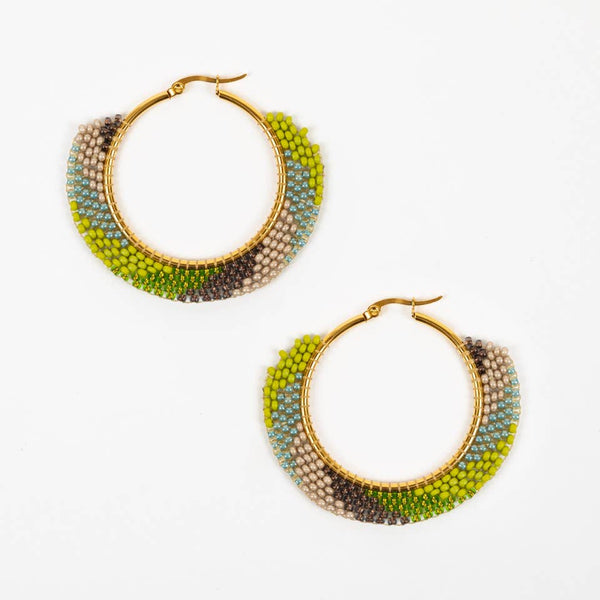 Swirl Hoop Earrings: Spring Tree