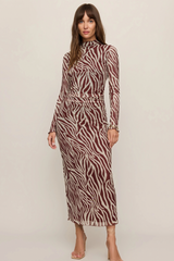Sevilla Zebra Mesh Midi Dress