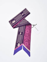 Purple Bold Contrast Pattern Skinny Scarf