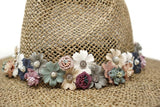 Seagrass Rancher Hat with Floral Bouquet Band
