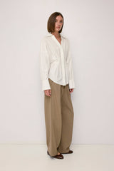 White Ellie Top Sculptural Cotton Top