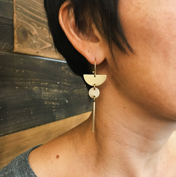 Geo dangle drop earrings