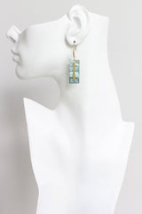 Green Shell Geometric Earrings