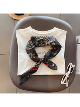 Black Retro Print Scarf