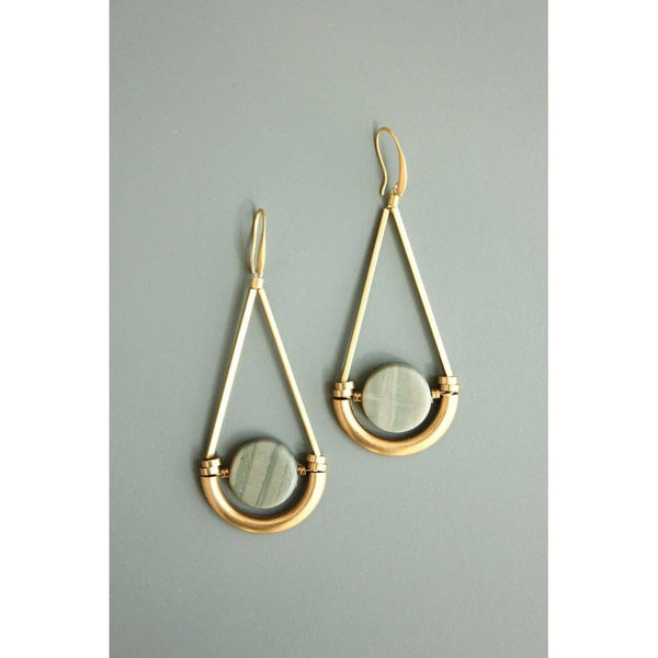 Brass and Jasper Earrings
