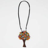 Rainbow Elm Tree  Statement Pendant Necklace