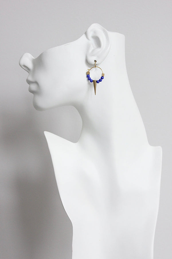 Navy Blue Hoop Earrings