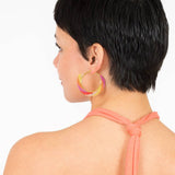 Swirl Hoop Earrings: Fuschia Flame
