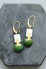 Hunter Green and Gray Earrings
