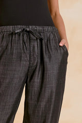 Black Wash Drawstring Pants