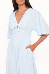 Liberty Light Blue Midi Dress