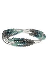 Wrap Bracelet/Necklace - Marine/Silver