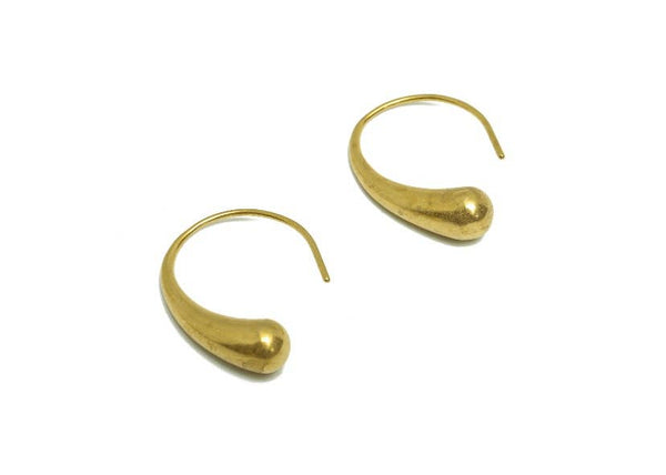 Thick Drop Brass Hoops
