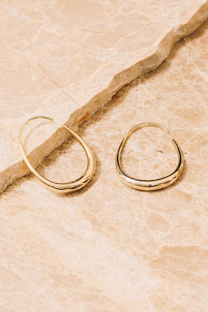 Frances Threader Hoop Earrings | 18k Gold Plating: 18k yellow gold plating