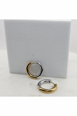 Two Tone Mini Hoop Earrings