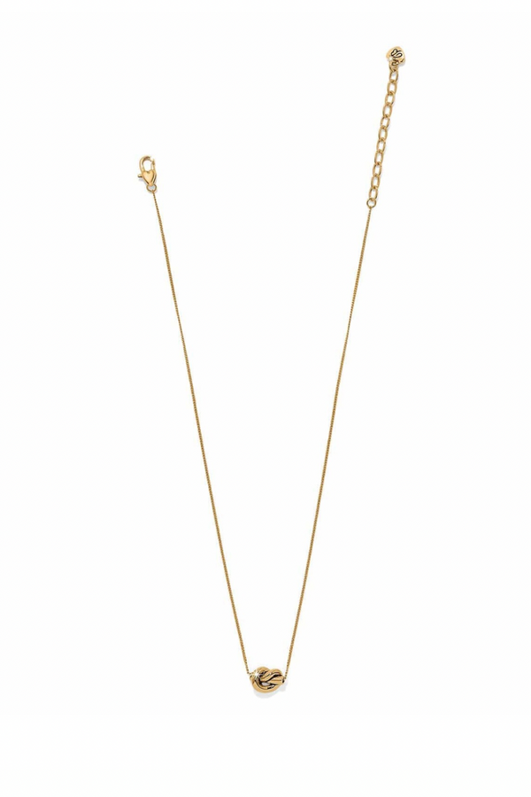 Interlock Single Mini Knot Gold Necklace