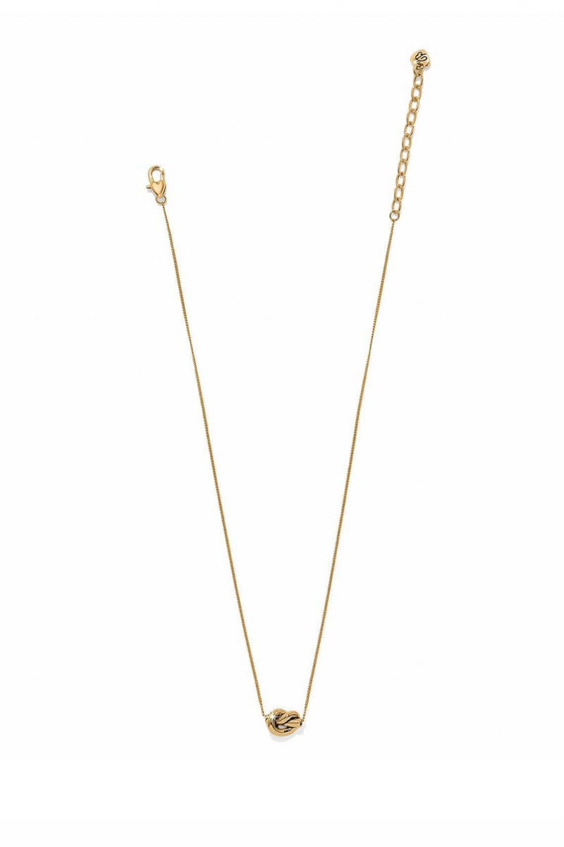 Interlock Single Mini Knot Gold Necklace