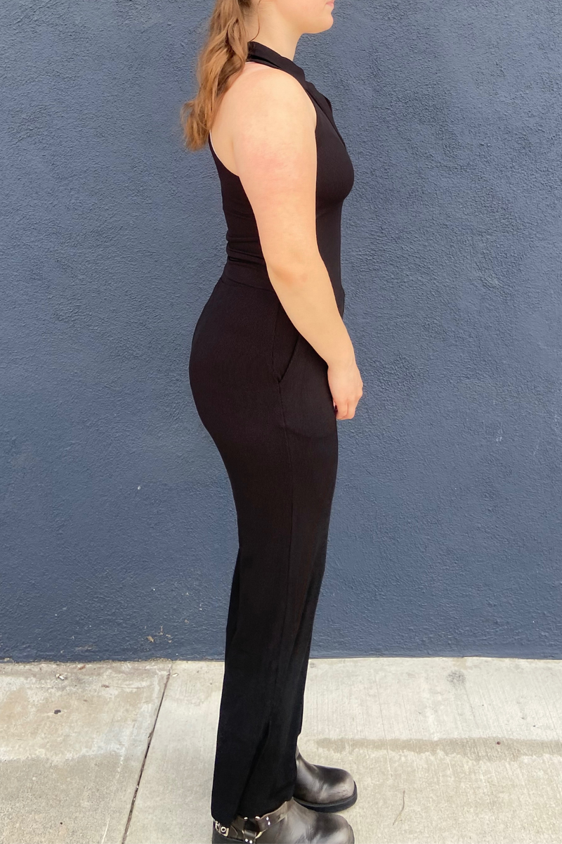 Black Ribbed Pants