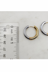Two Tone Mini Hoop Earrings