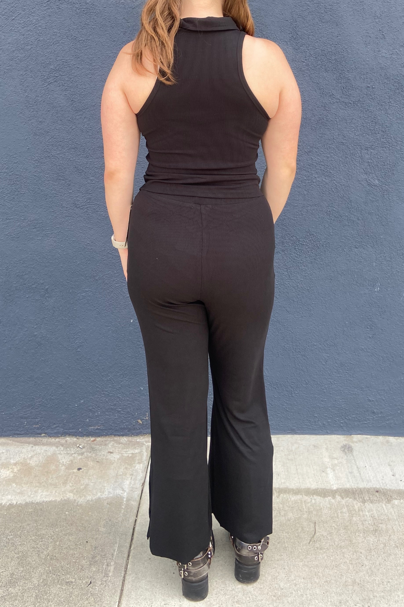 Black Ribbed Pants