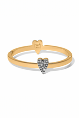 Gold Love Messages Heart Bold Hinged Bangle