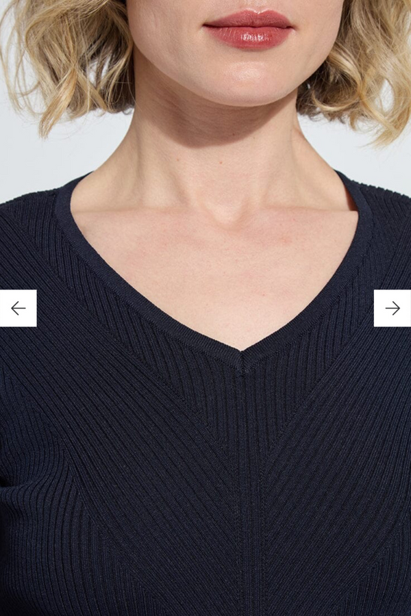 Adverted V-Neck Ribbed Longsleeve