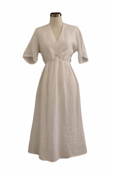 White Three Button Dress