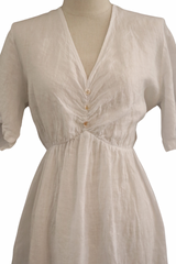 White Three Button Dress