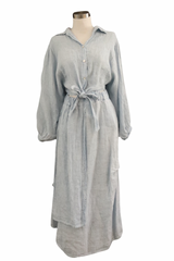 Light Denim Blue Linen Skirt