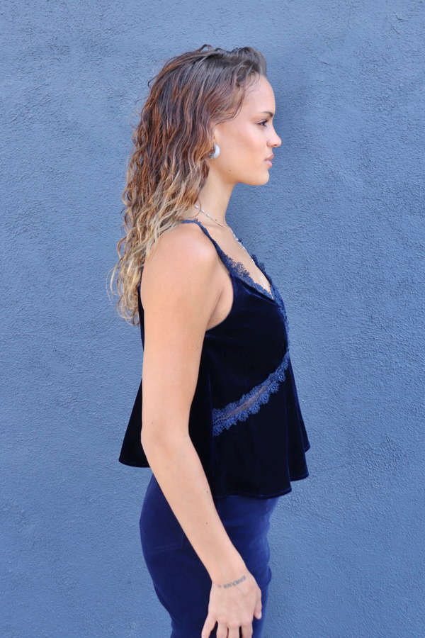 Blue Marine Nicia Velvet Lace Cami Top