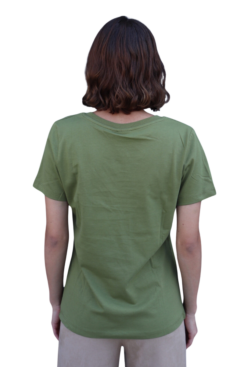 Olive IHPalmer V-Neck Tee Shirt