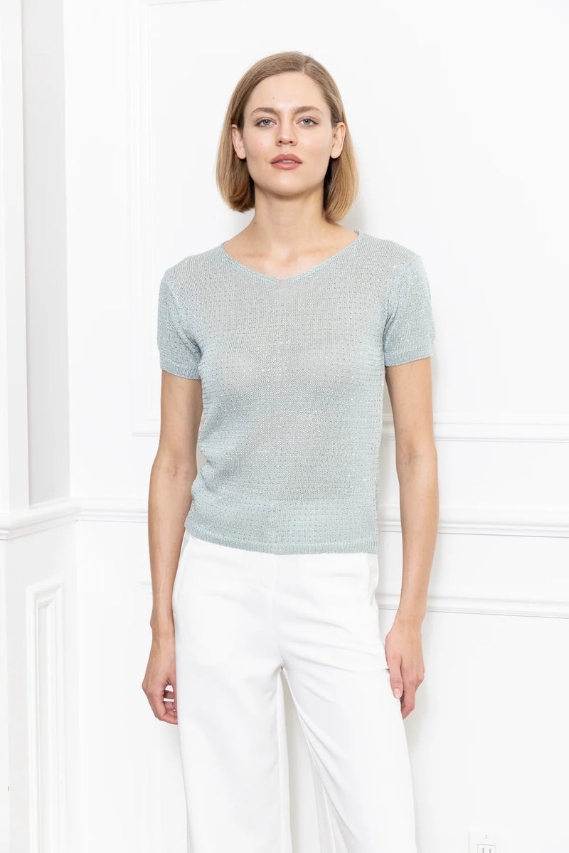 Rhinestone Lurex Sweater