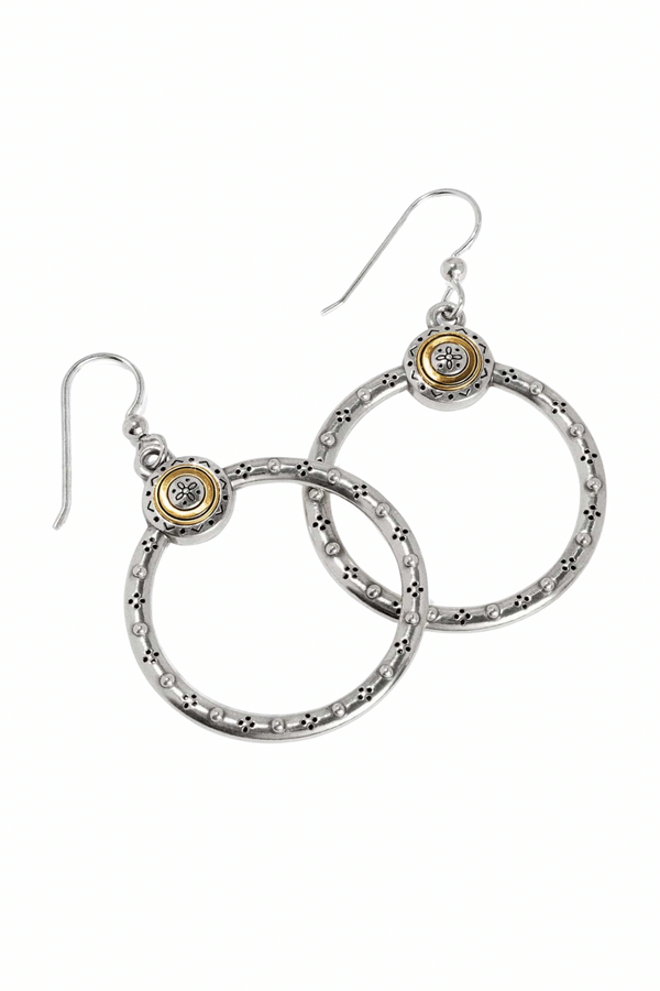 Mosaic Two Tone French Wire Earrings