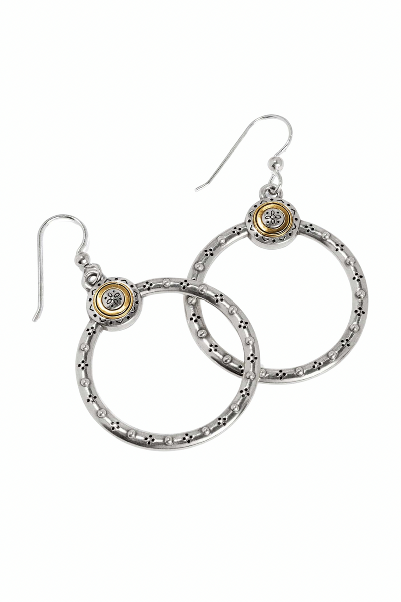 Mosaic Two Tone French Wire Earrings