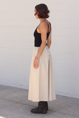 Black and Tan Madrid Mixed Media Dress