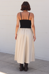 Black and Tan Madrid Mixed Media Dress