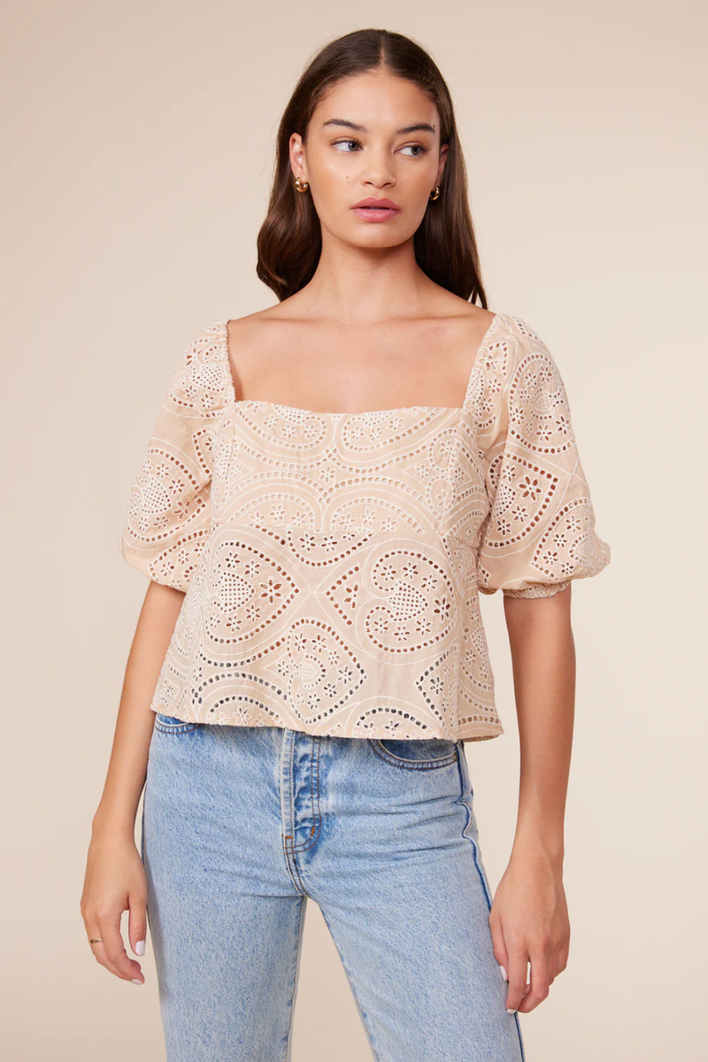 Celeste Eyelet Short Sleeve Top