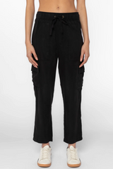 Black Lunay Elastic Drawstring Pants
