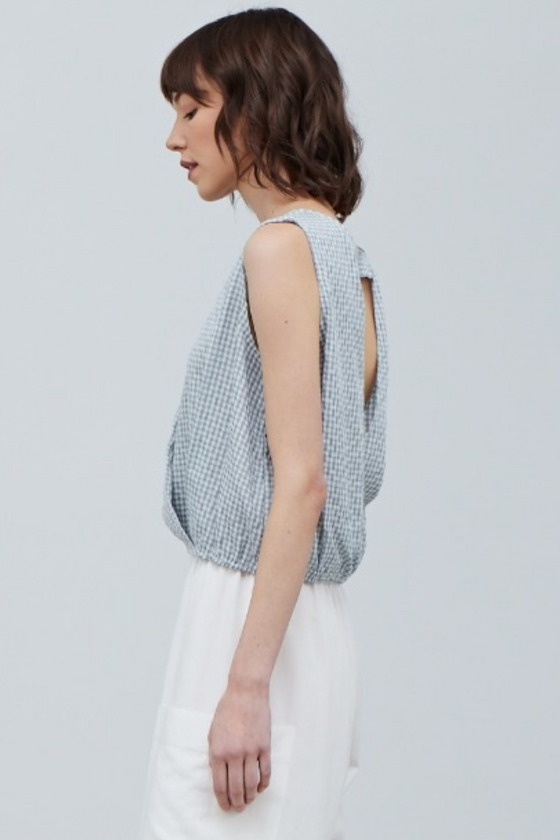 Gingham Open Back Tank