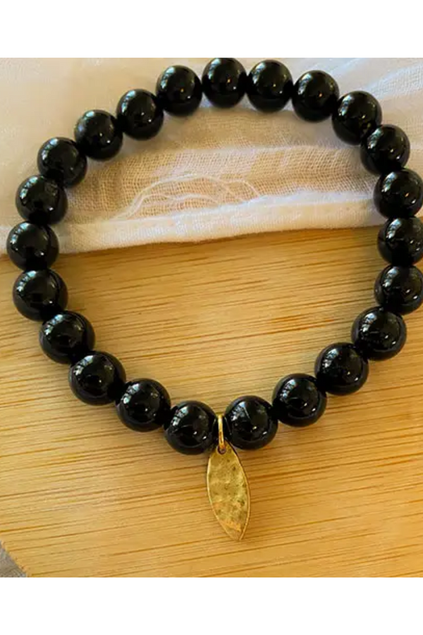 Mala: Black Tourmaline Beaded Bracelet