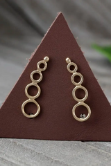 Brass Stacked Circle Ear Climber