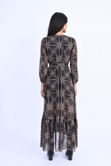 Black Hortense Long Sleeve Maxi Dress