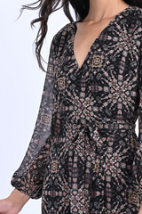 Black Hortense Long Sleeve Maxi Dress
