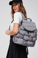 Grey Perception Woven Nylon Backpack