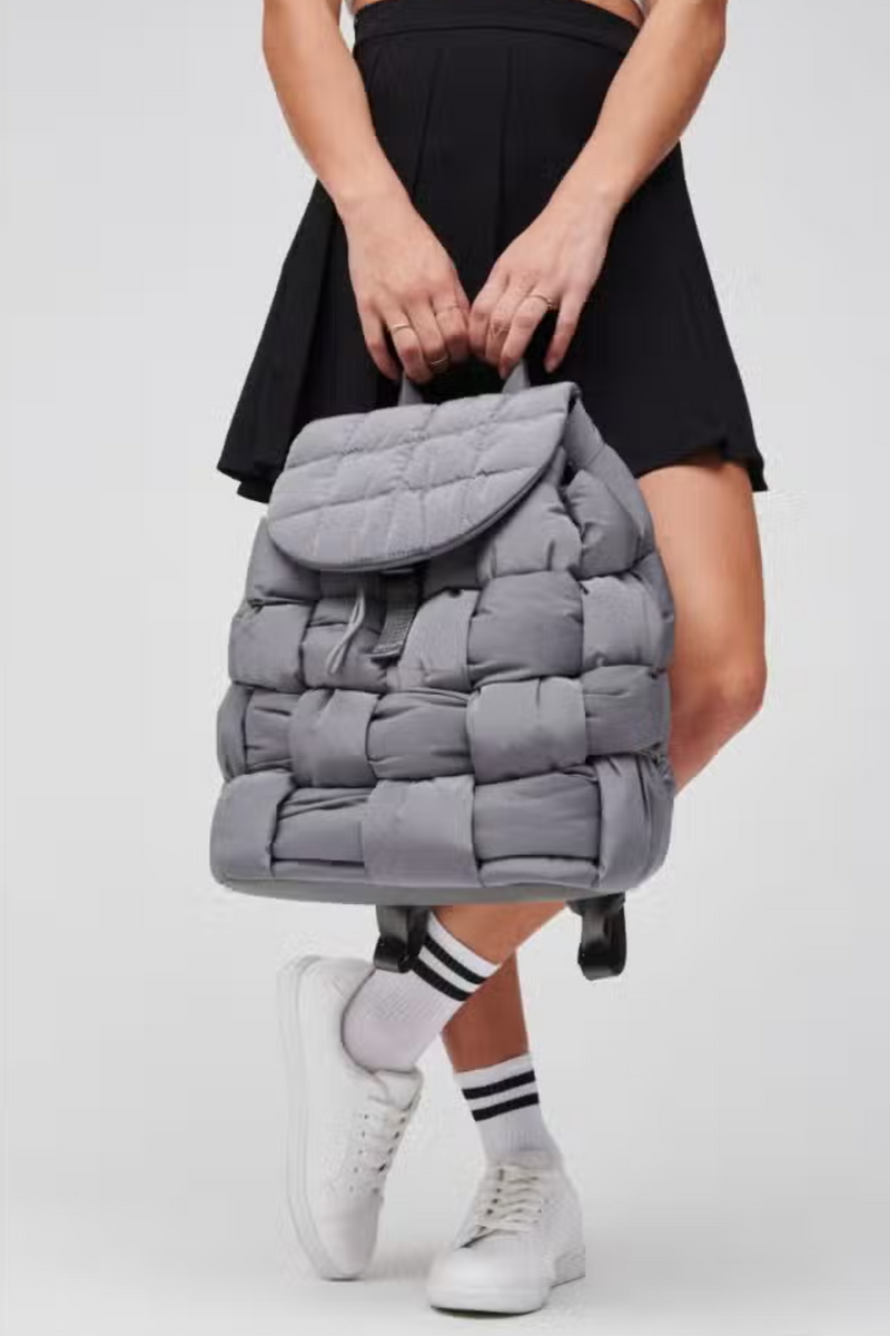 Grey Perception Woven Nylon Backpack