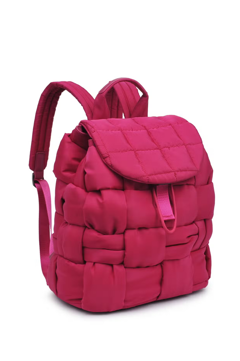 Magenta Perception Woven Nylon Backpack