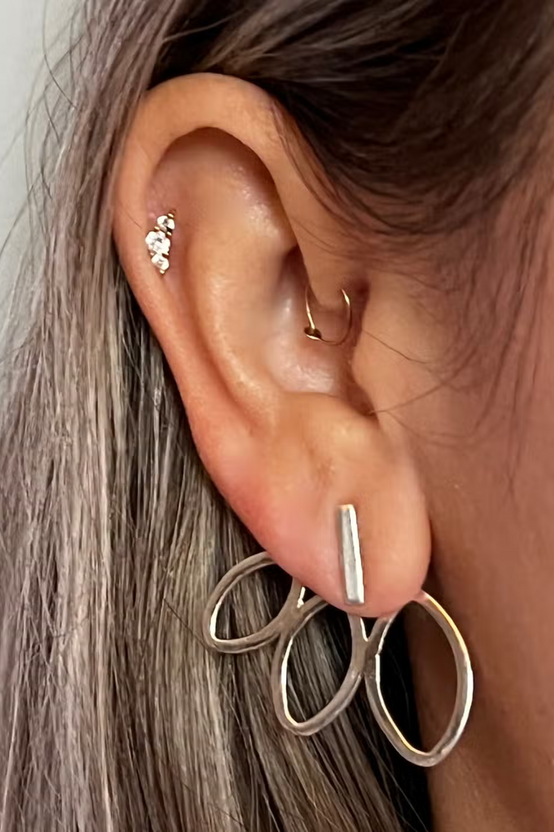 Peekaboo Lotus Ear Jacket - Sterling Silver